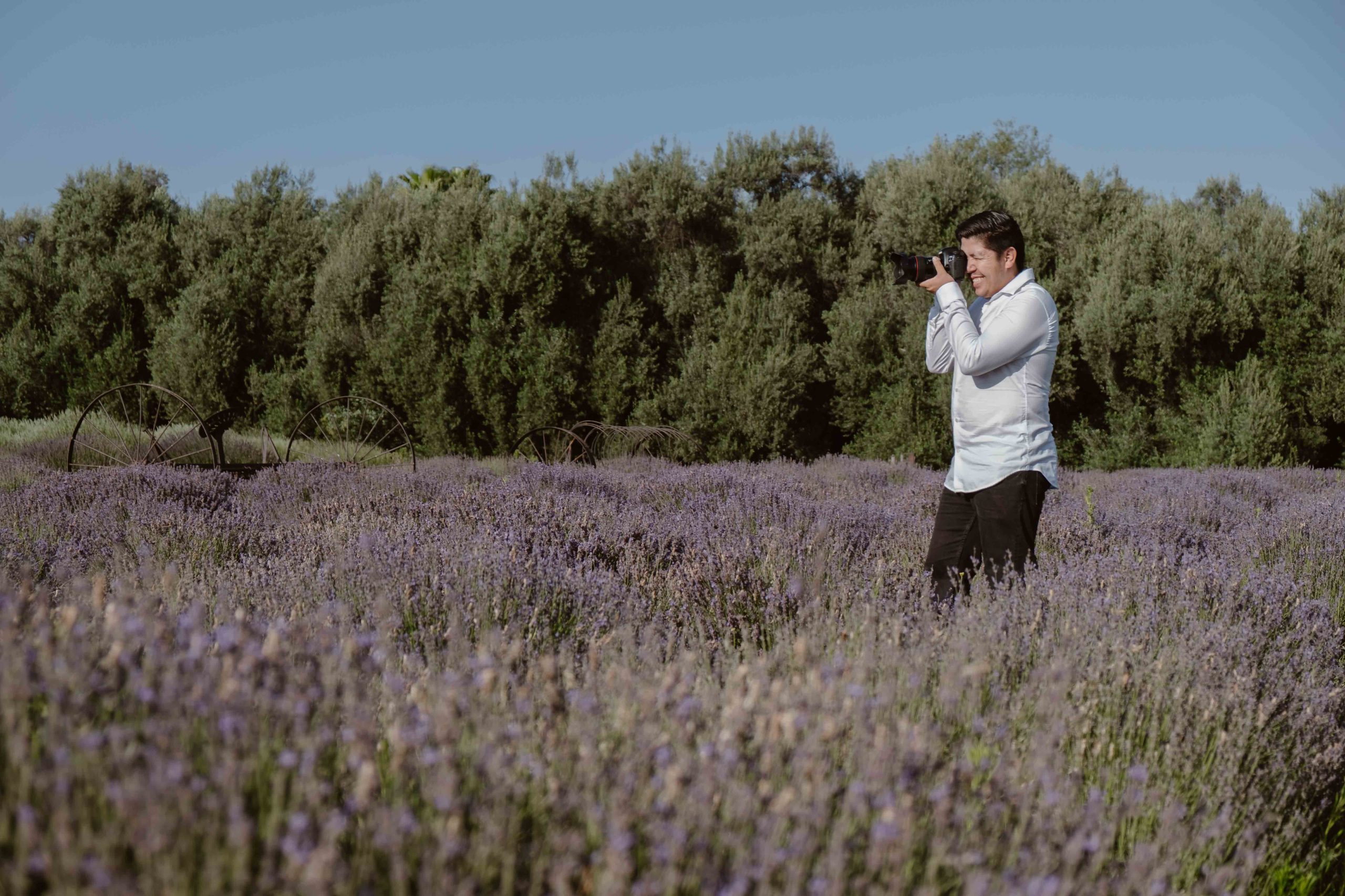elopement videography in field of lavender