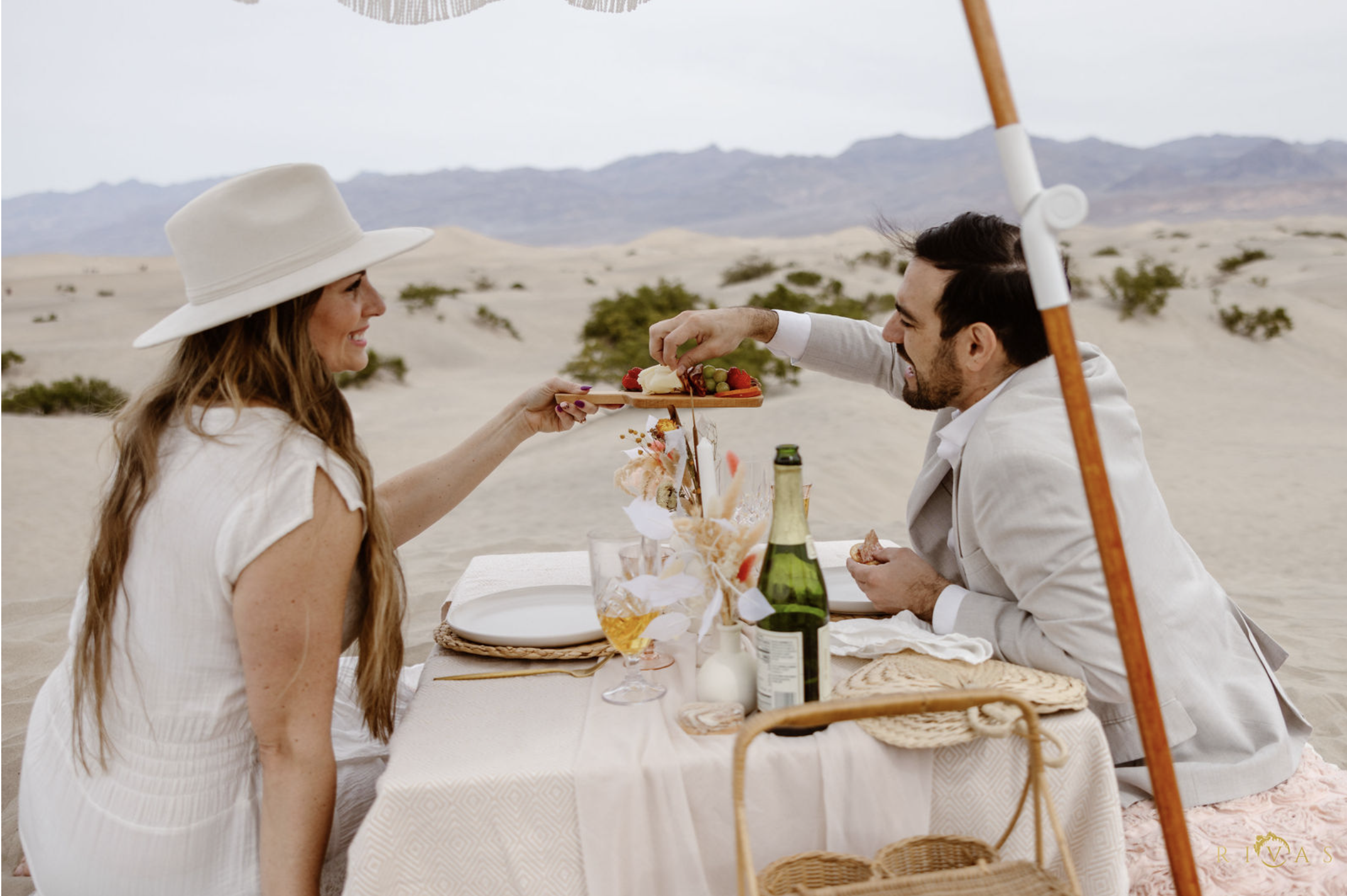 Hugo and Ivonet sand dunes sunset Death Valley elopement serenade