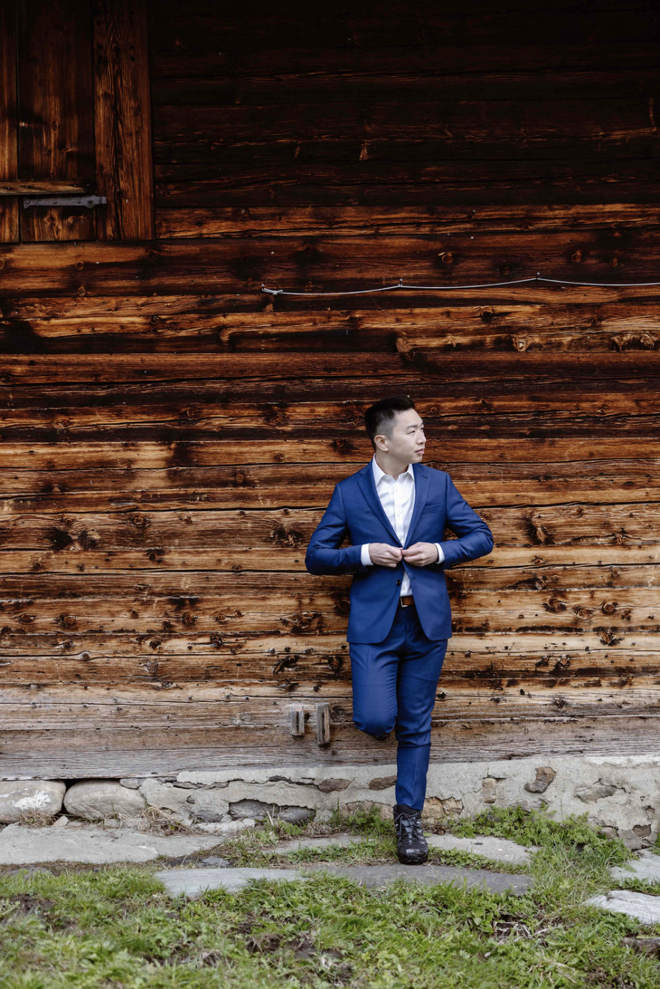 Chris groom portrait Grindelwald Switzerland elopement Alps mountains